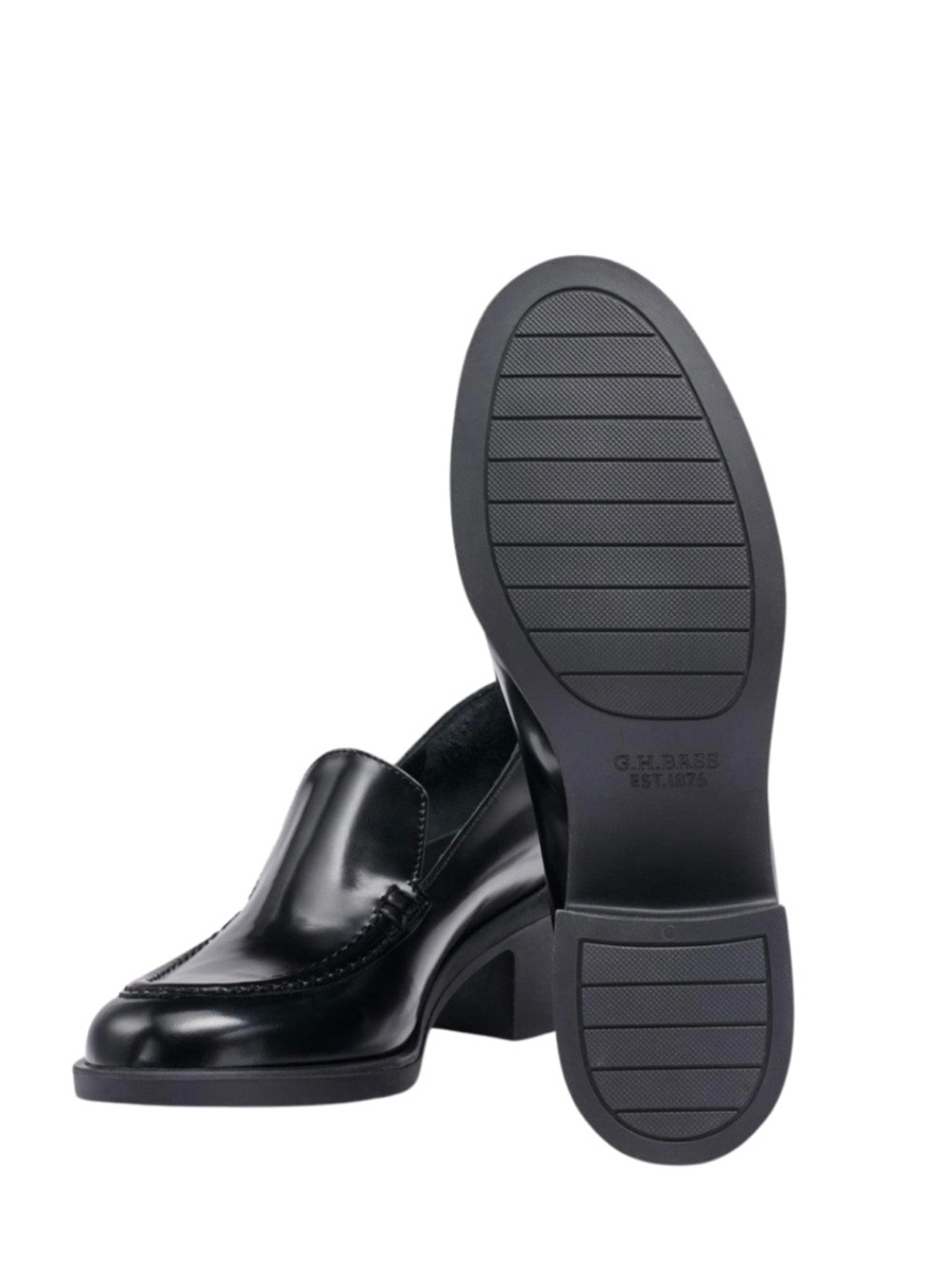 Brand New! G.H. Bass & Co. Black Penny Loafers with heels for women, size 39